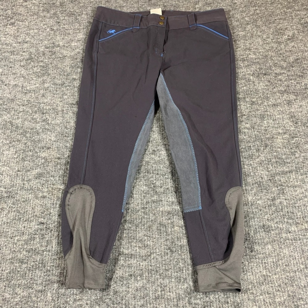 Piper by Smartpak Riding Breaches Womens 36 R Blue Gray Equestrian Horses Riding